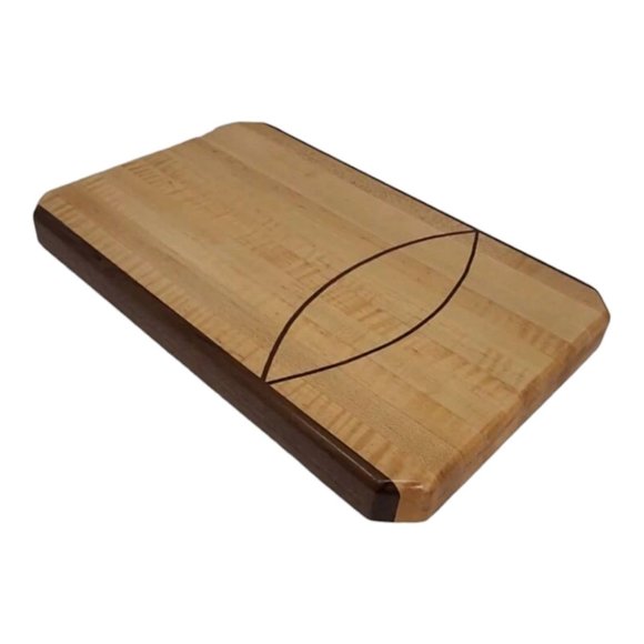 Butcher Block Wood Cutting Board 16 3/4"x10 3/4"x1.5" Maple & Walnut Thick Board - Picture 1 of 10